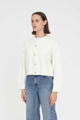 ANA CROP CARDIGAN CHALK