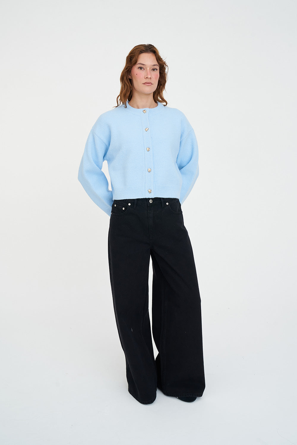 ELLE CROP CARDIGAN ICEBERG