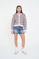 BOBBY KNIT CARDIGAN PINK MEADOW