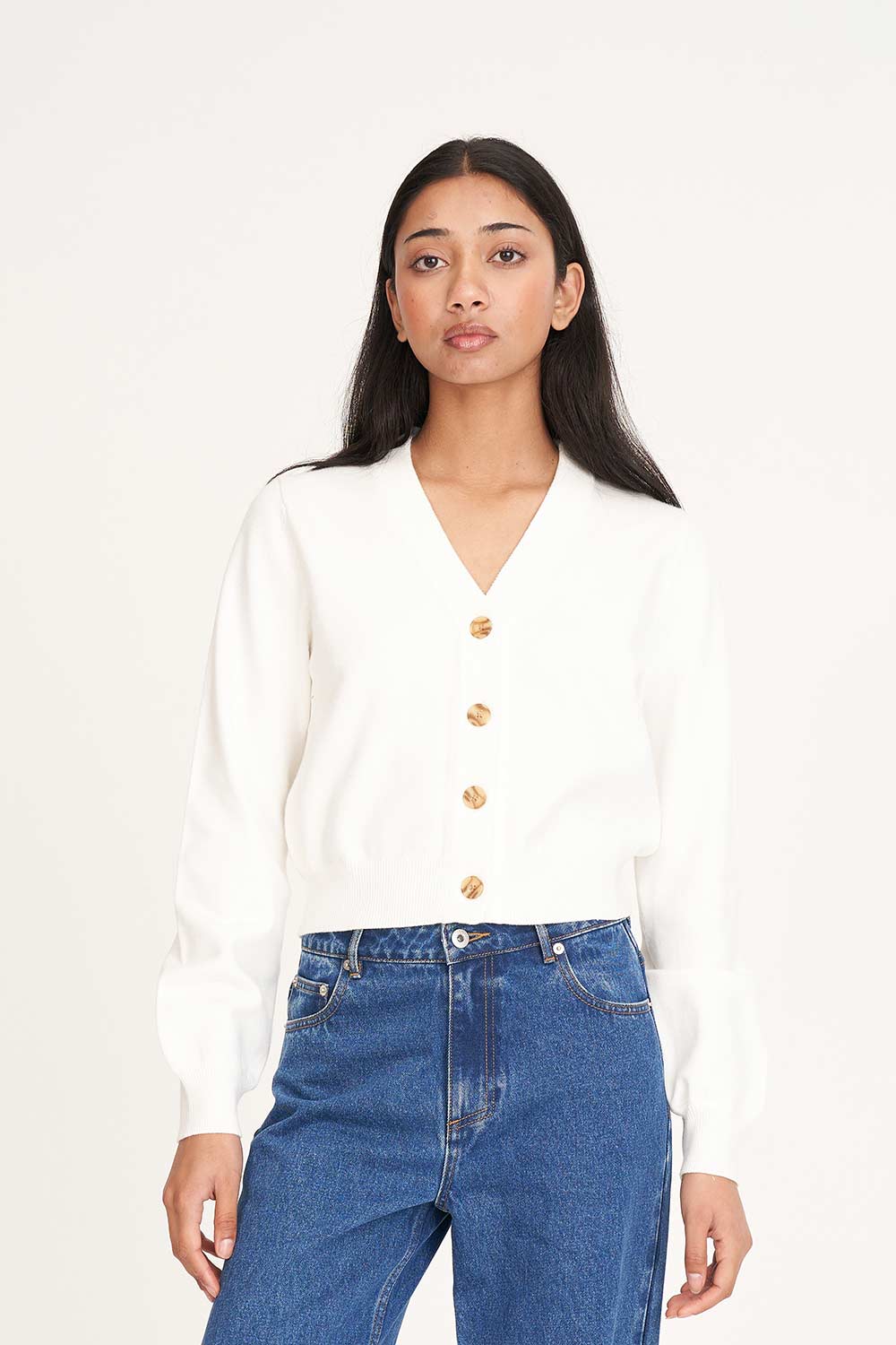 BIBI KNIT CARDIGAN CHALK