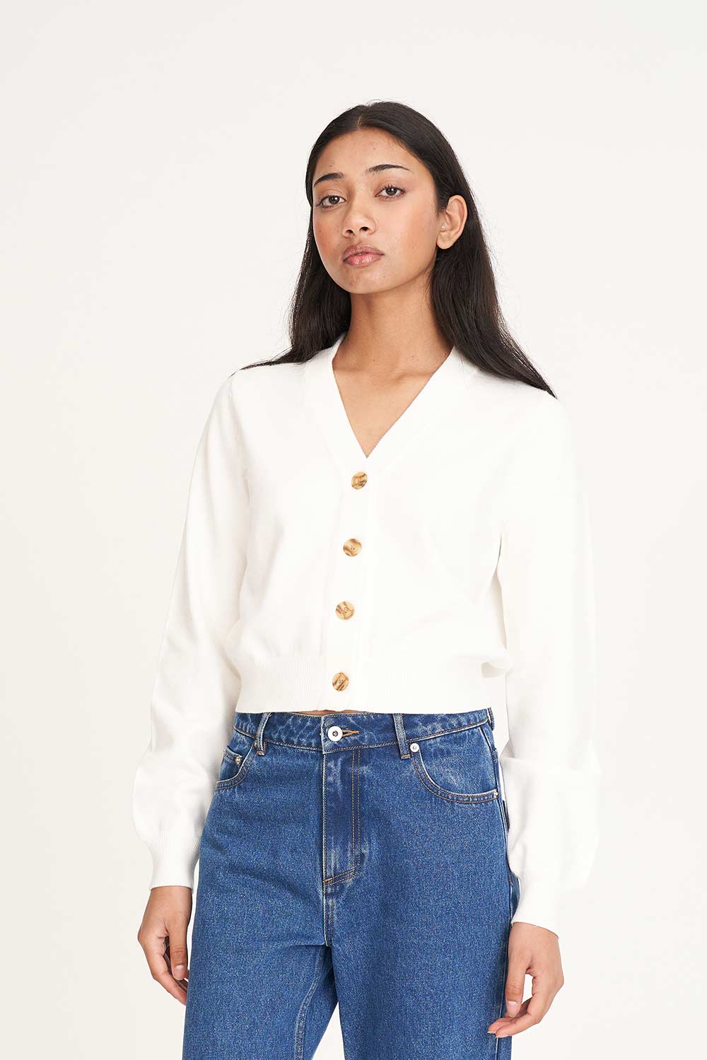 BIBI KNIT CARDIGAN CHALK