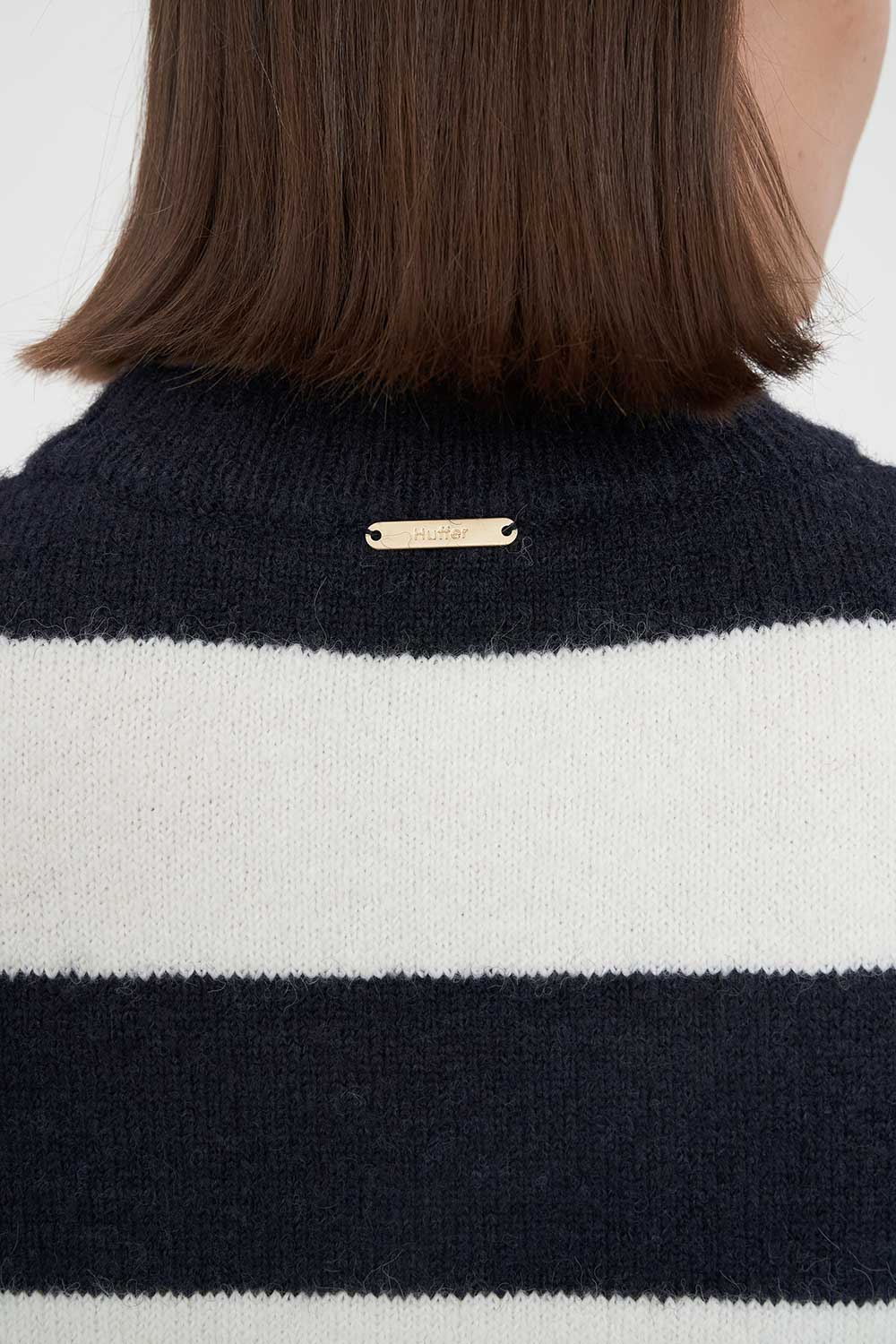 KENZIE STRIPE KNIT CREW NAVY / WHITE