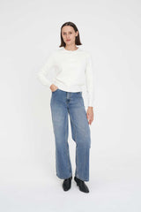 CLASSIC BUTTON UP CARDIGAN CHALK