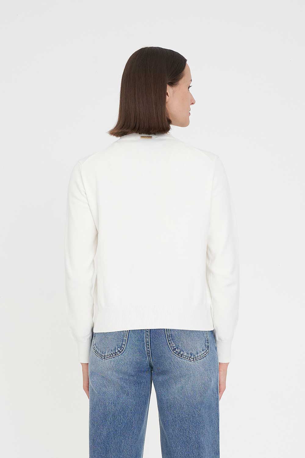 CLASSIC BUTTON UP CARDIGAN CHALK