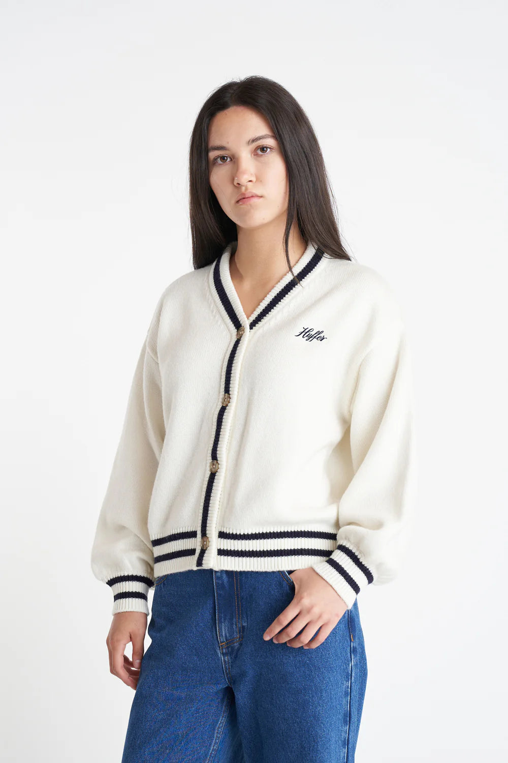 ACES KNIT CARDIGAN CHALK