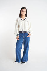 ACES KNIT CARDIGAN CHALK