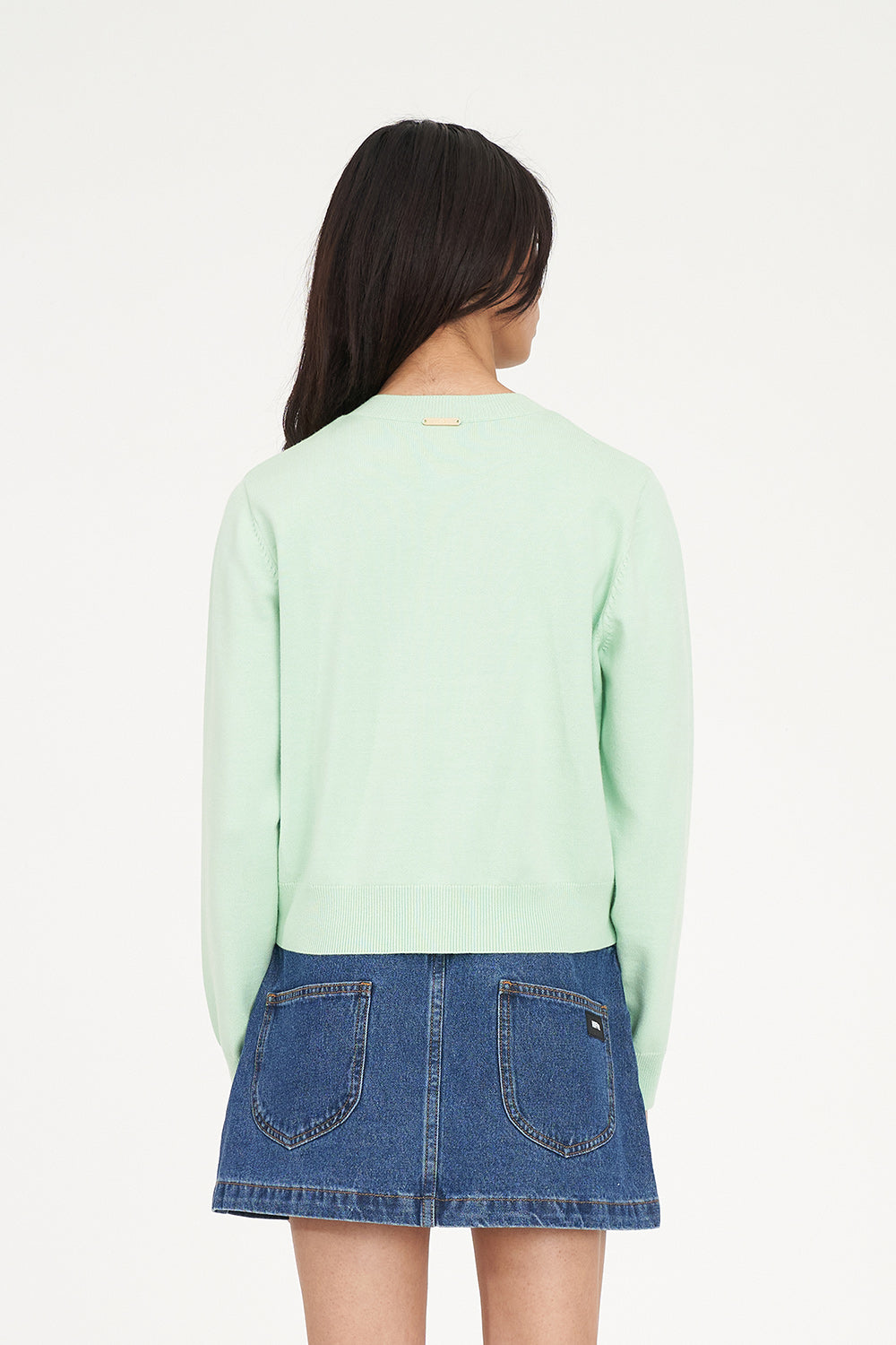KENZIE CROP KNIT CARDIGAN MATCHA