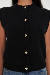 ELLE KNIT VEST BLACK