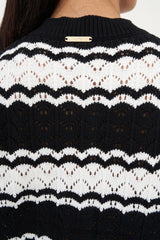 ZIGGY STRIPE VEST BLACK WHITE