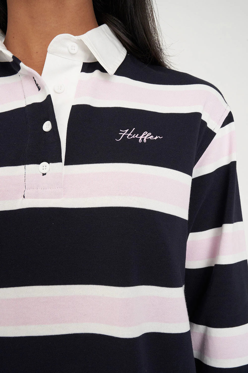 BROOKLYN OVERSIZED RUGBY NAVY/PETAL