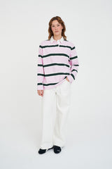 BROOKLYN OVERSIZED RUGBY GREEN PINK