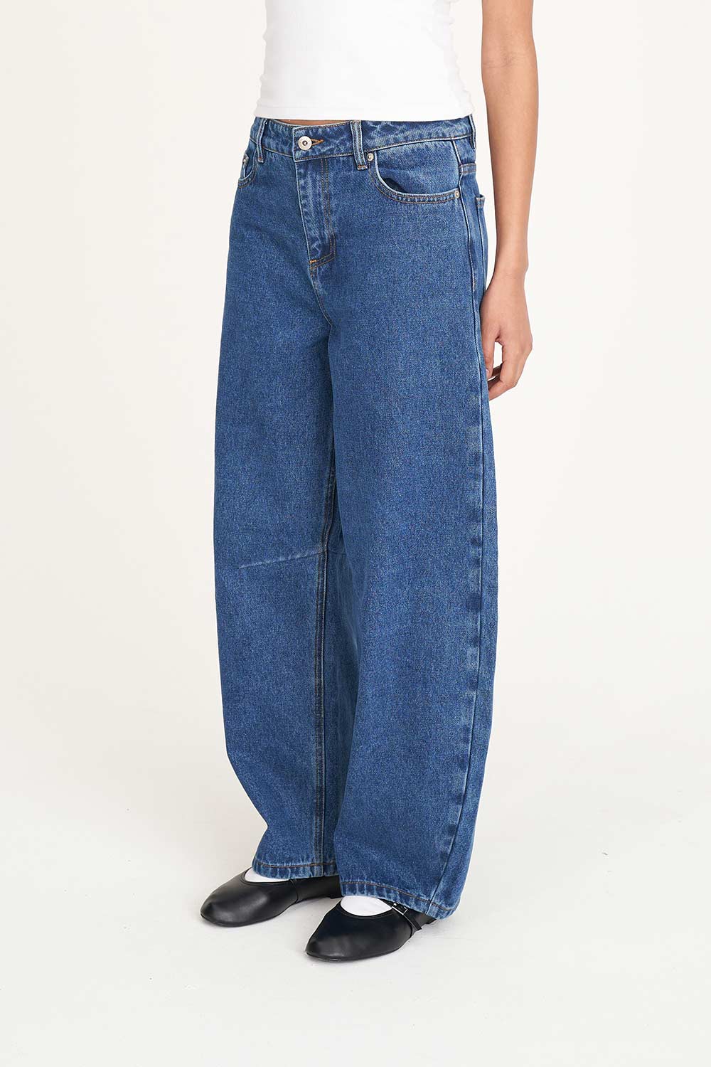 BARREL LEG JEAN RODEO BLUE
