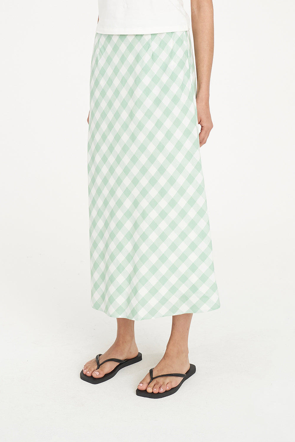 CELINE LILA MIDI SKIRT MATCHA CHALK