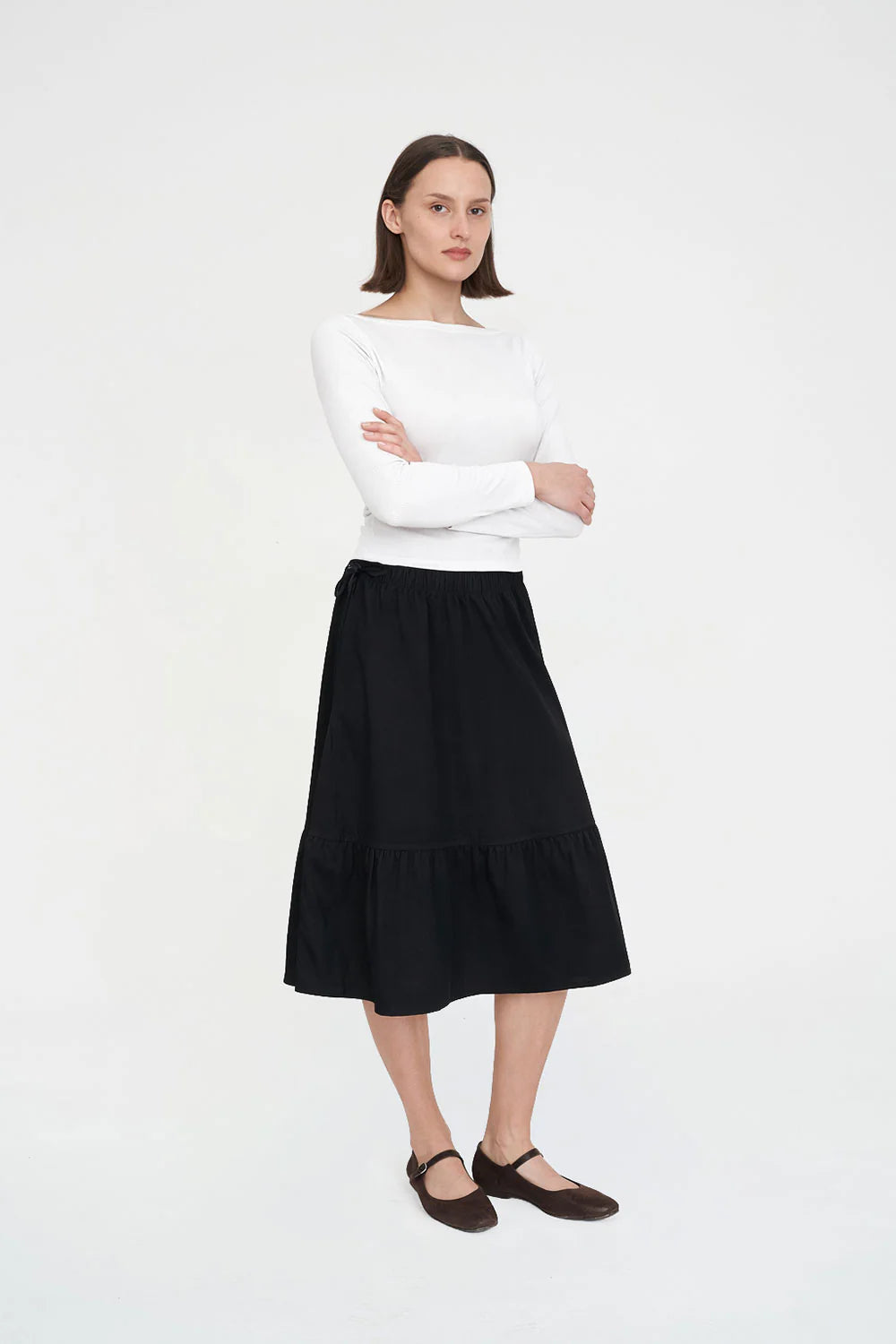 CLARISSE MIDI SKIRT BLACK
