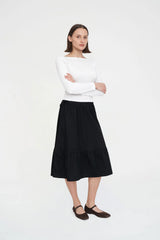CLARISSE MIDI SKIRT BLACK