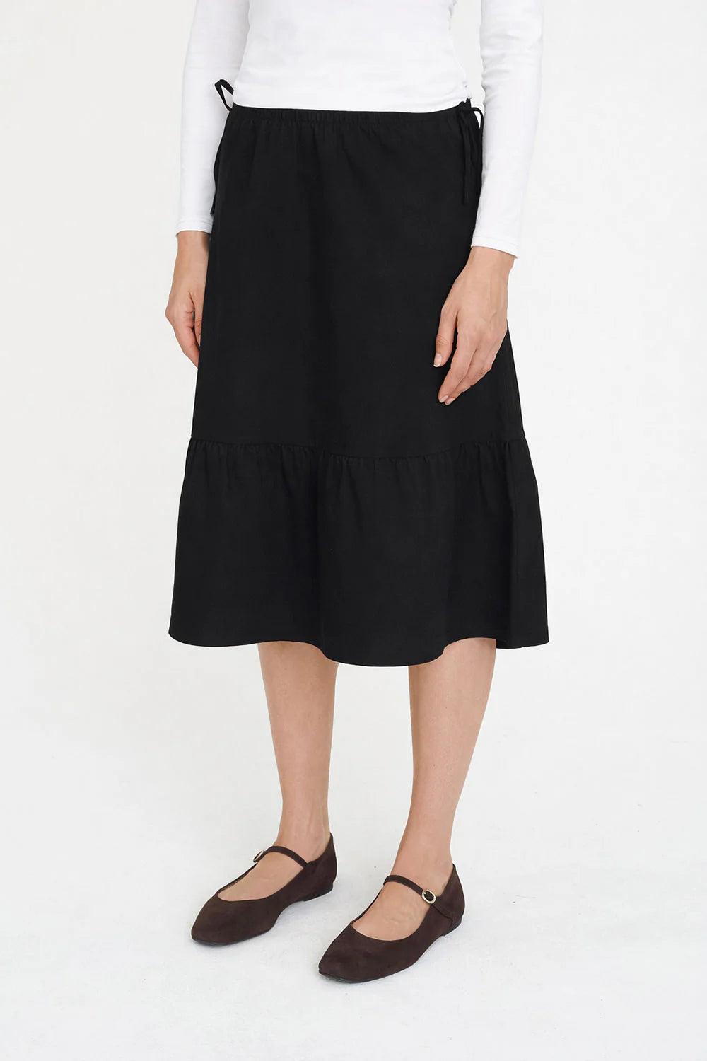 CLARISSE MIDI SKIRT BLACK