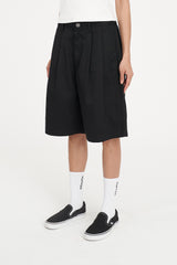 OXFORD PLEATED SHORT BLACK
