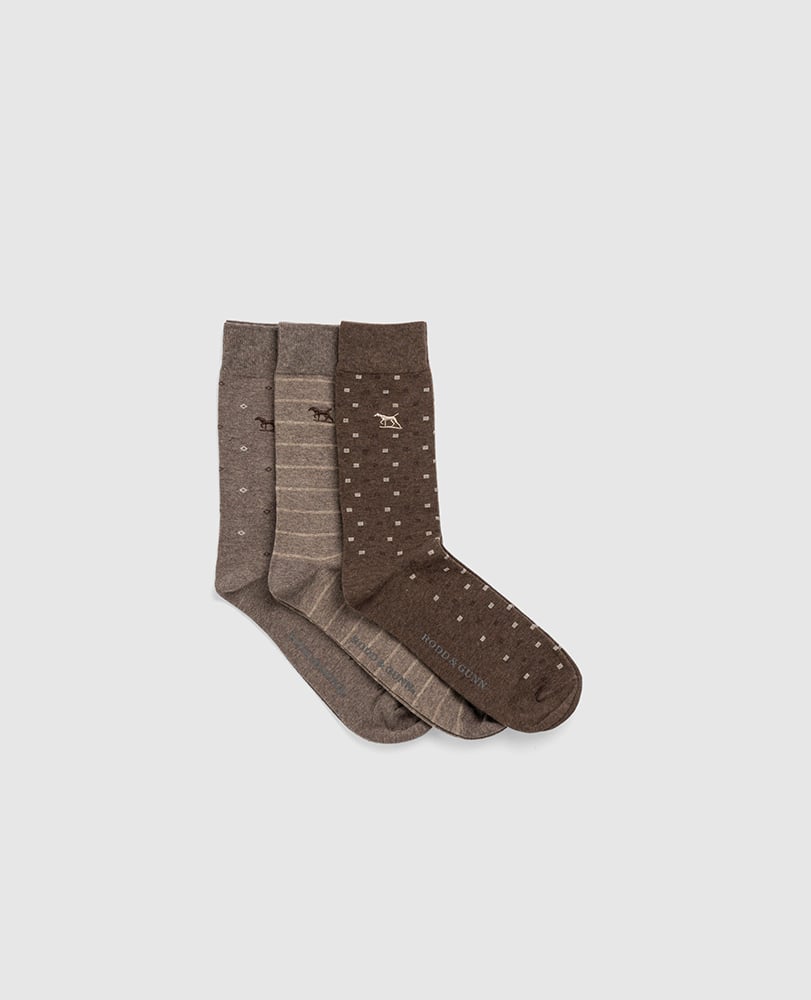 SEACLIFF SOCKS (3 PACK) EARTH MULTI