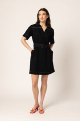 Denim Mini Dress Black