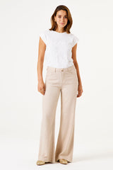 FLORAL DETAIL T-SHIRT OFF WHITE