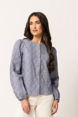 Eden Blouse Ink Stripe