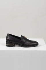 Fillipia Heeled Loafer Black Leather