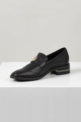 Fillipia Heeled Loafer Black Leather