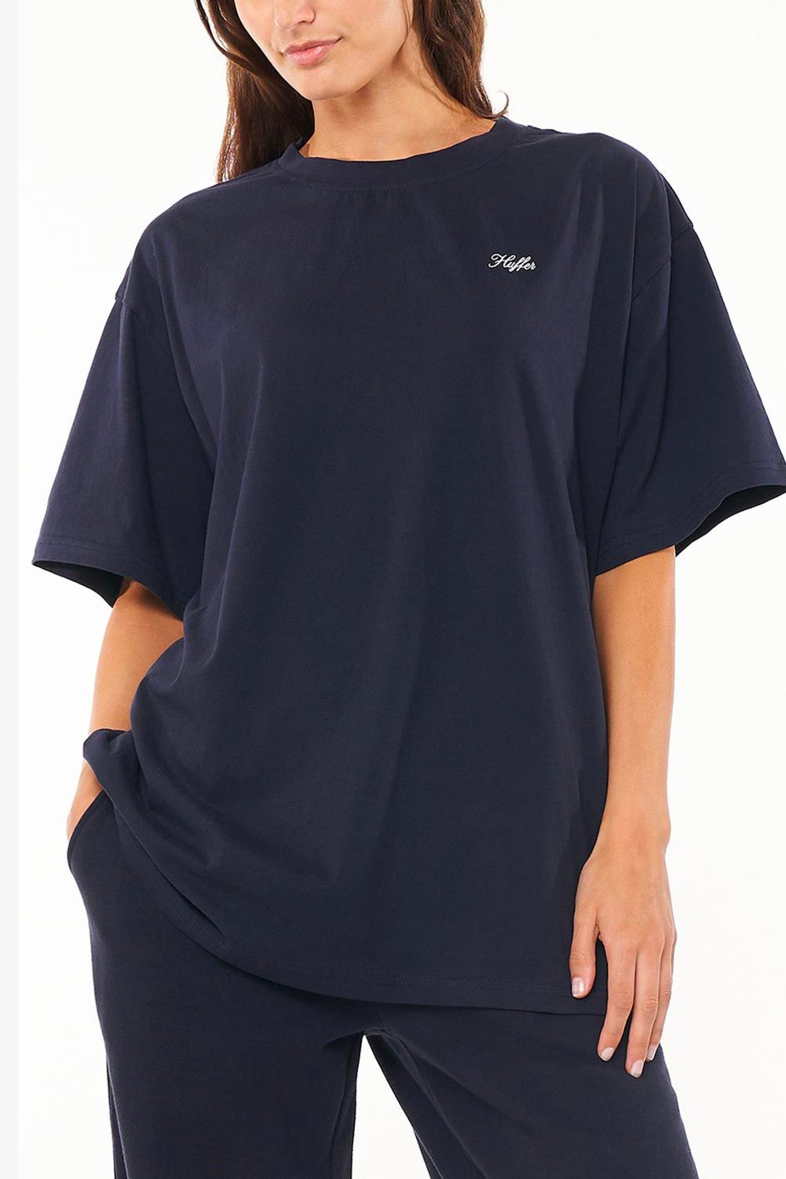 WMNS SLOUCH TEE/CHAMP - NAVY
