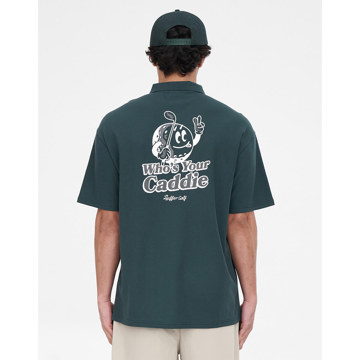 MENS PAR SS POLO YOUR CADDIE GOLD GREEN
