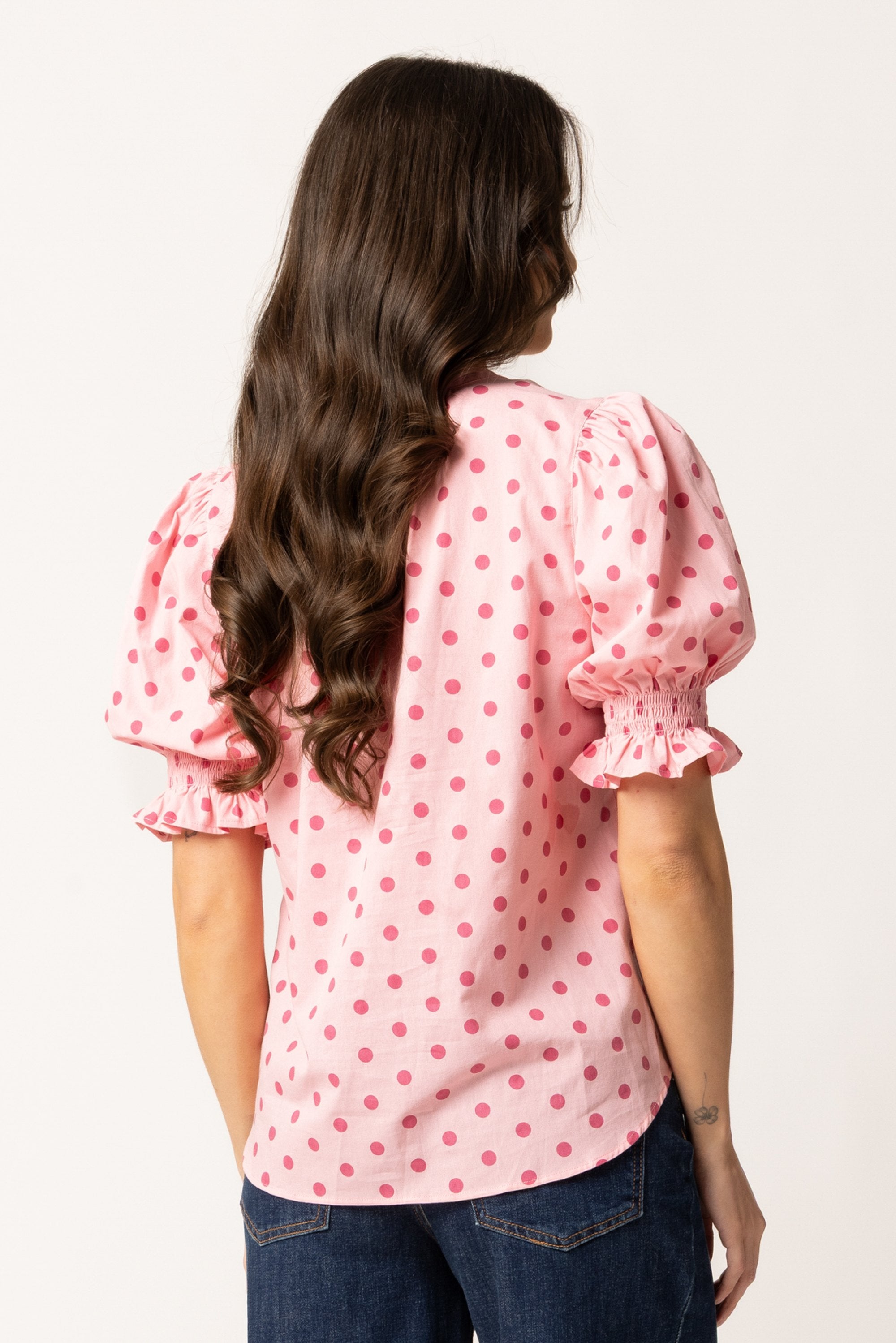Relaxed Butterfly Top Pink Spot