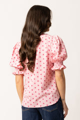 Relaxed Butterfly Top Pink Spot