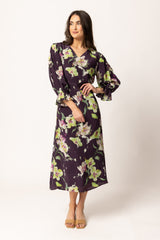 Santorini Dress Merlot Bloom