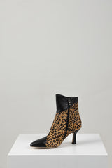 LORIZA LEOPARD ANKLE BOOT BLACK LEATHER