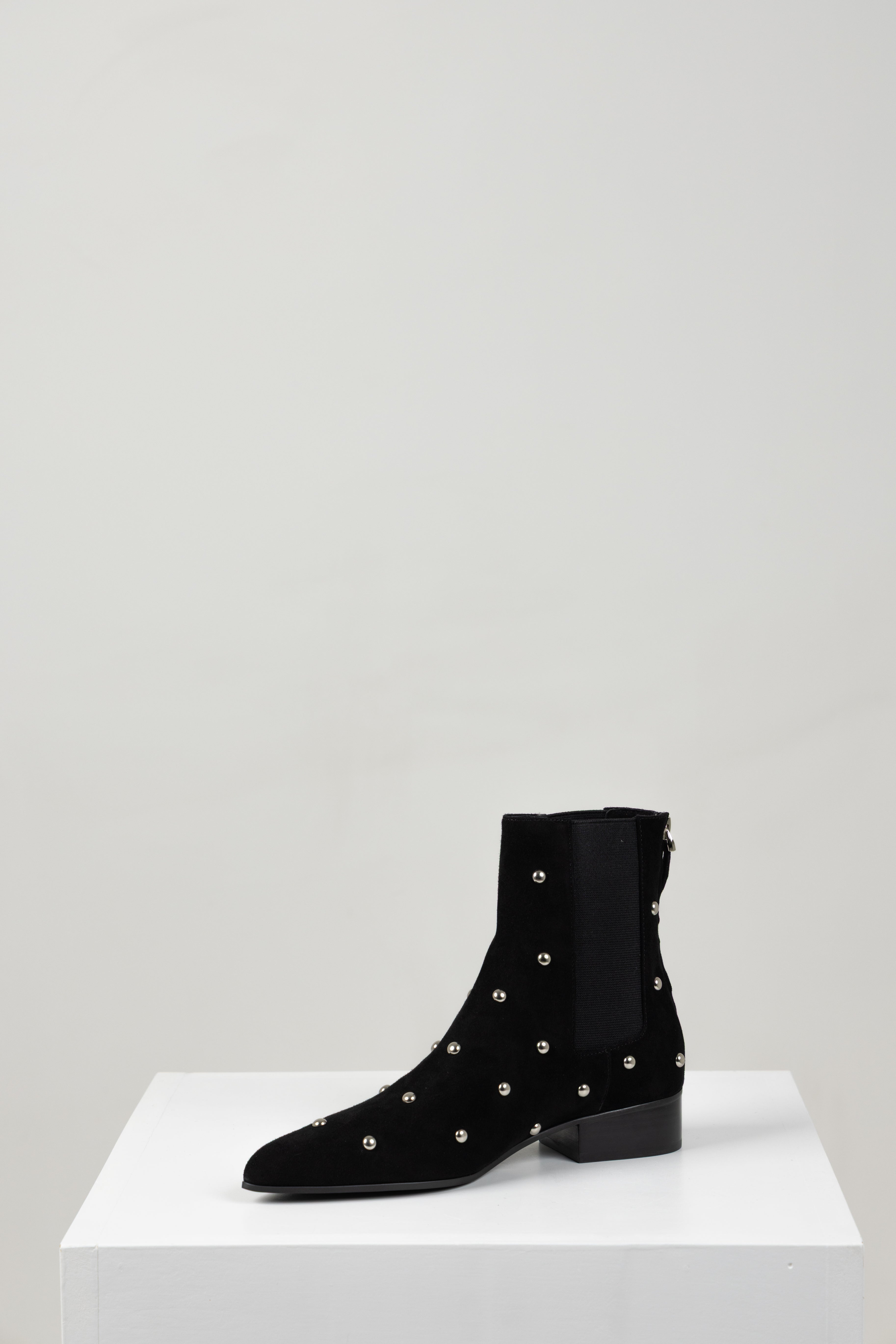 SARGO ANKLE STUDDED BOOT BLACK SUEDE