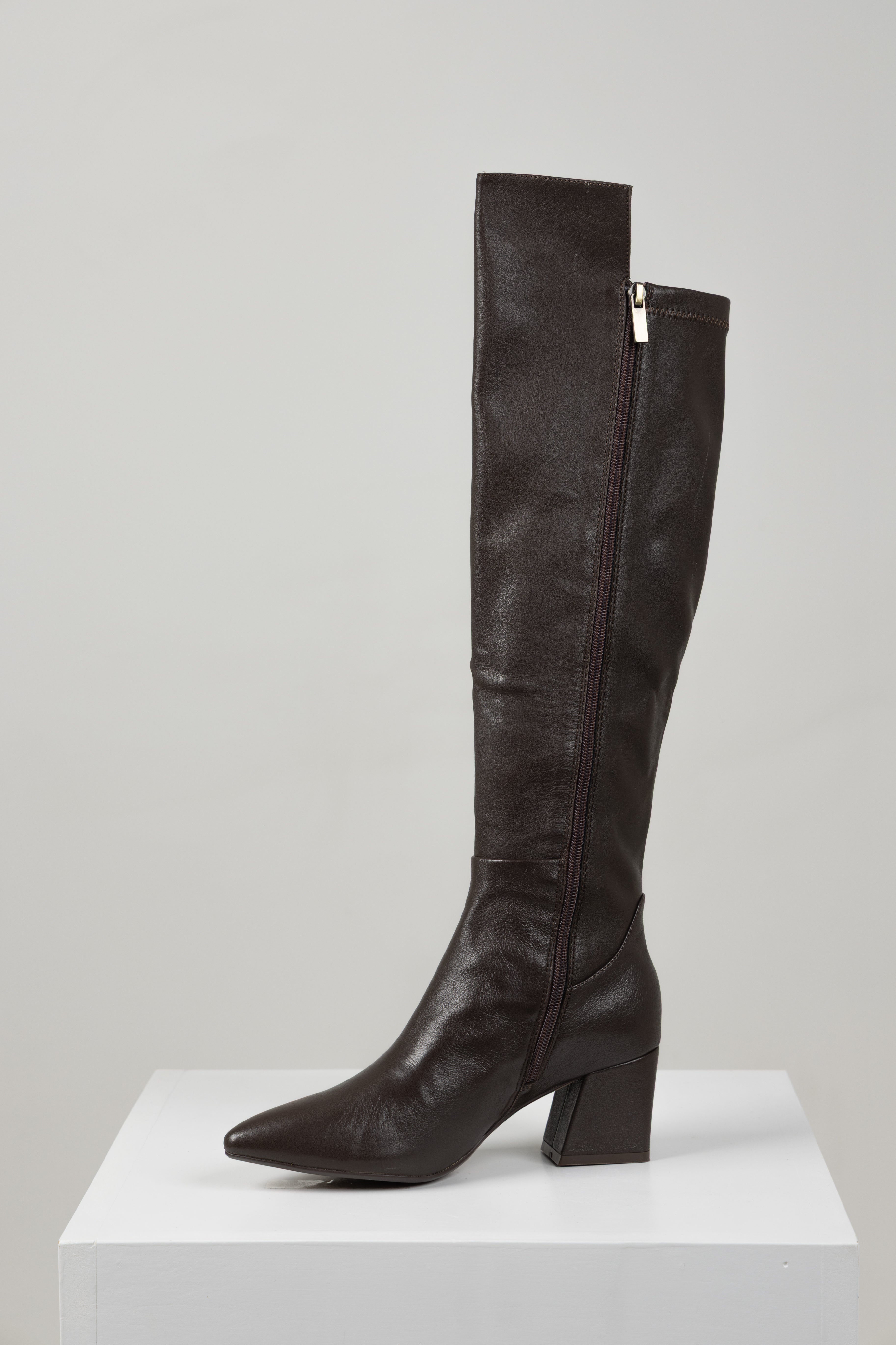 MARNIN LONG BOOT CHOCOLATE LEATHER