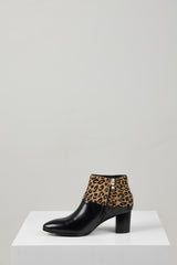 BLUMAS LEOPARD ANKLE BOOT BLACK LEATHER