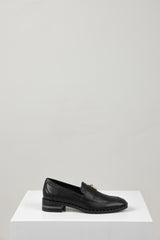 FILLIPIA HEELED LOAFER BLACK LEATHER