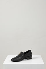 FILLIPIA HEELED LOAFER BLACK LEATHER