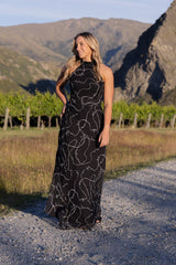 RIHANNA MAXI DRESS BOW NOIR PRE ORDER