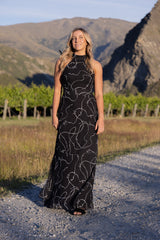 RIHANNA MAXI DRESS BOW NOIR PRE ORDER