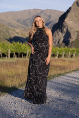 RIHANNA MAXI DRESS BOW NOIR PRE ORDER