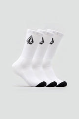 Full Stone Crew Socks 3pk White