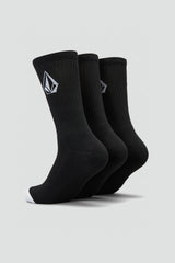 Full Stone Crew Socks 3pk Black