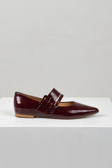Yexa Mary Jane Flat Wine Patent Leather