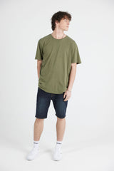 MENS WASH SOLID TEE - ARMY GREEN COMBO (2FOR60)