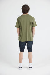 MENS WASH SOLID TEE - ARMY GREEN COMBO (2FOR60)