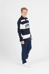 U OF H GRAND RUGBY POLO - NAVY/CREAM