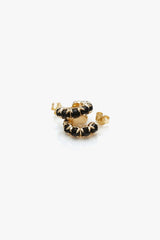 HALO CLUSTER EARRING - 18KT GOLD PLATED/BLACK ONYX